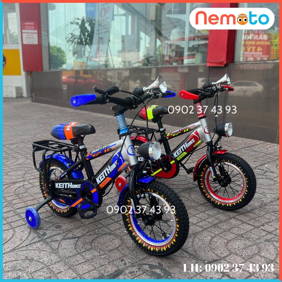 Xe Đạp Trẻ Em Thời Trang Cổ Ngang Giá Rẻ Nhât Size 12inch - Mã KEITH-12