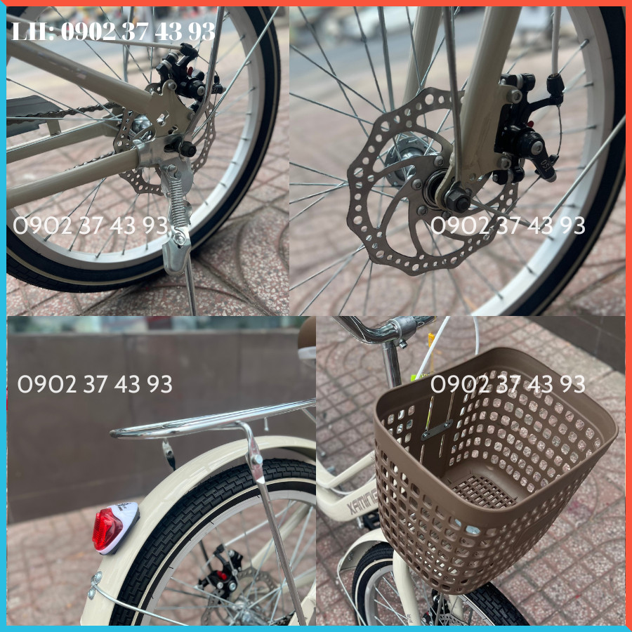 Xe Đạp Nữ 2 Gióng Cứng Cáp Cao Cấp Size 24inch - Mã MINI 2 GIÓNG