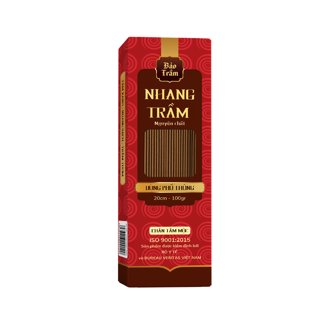 Nhang Trầm Hương Phổ Thông - Hộp Đỏ - Chân tăm mộc