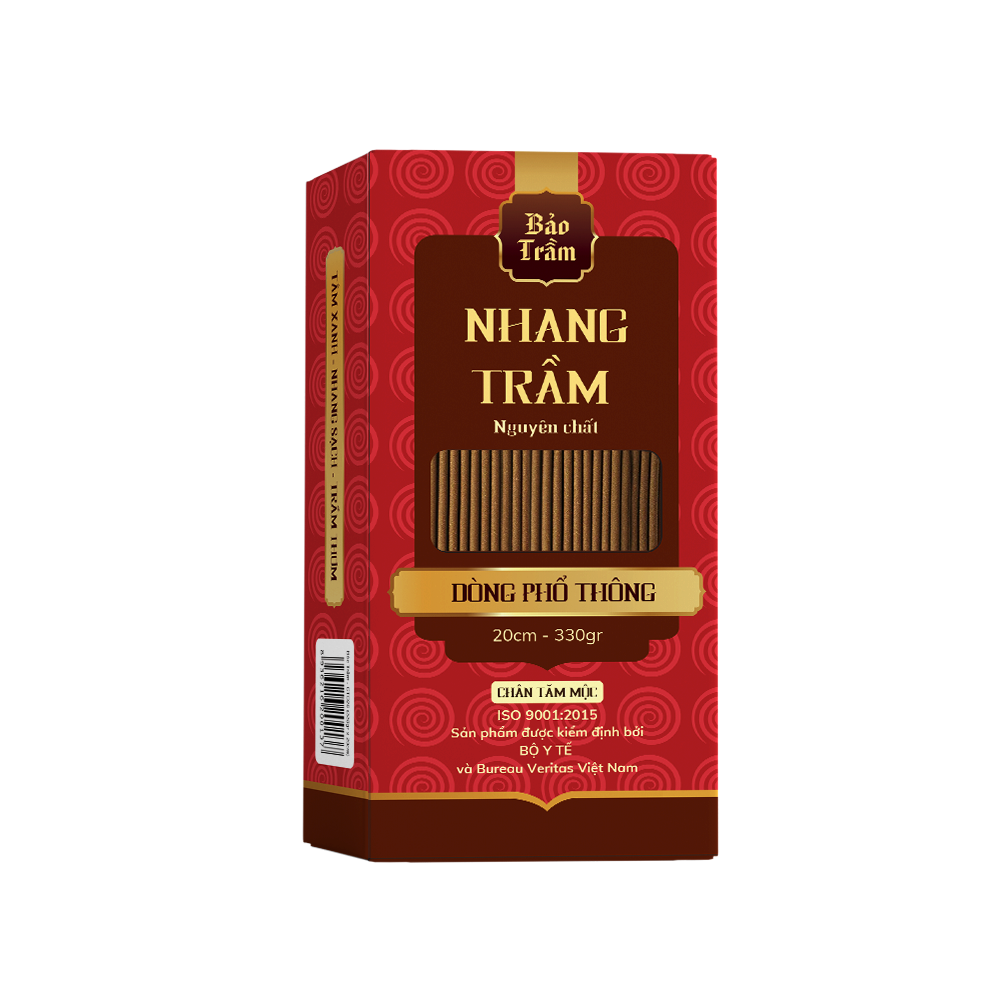 Nhang Trầm Hương Phổ Thông - Hộp Đỏ - Chân tăm mộc