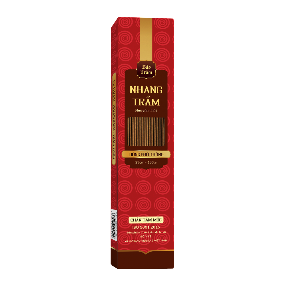 Nhang Trầm Hương Phổ Thông - Hộp Đỏ - Chân tăm mộc