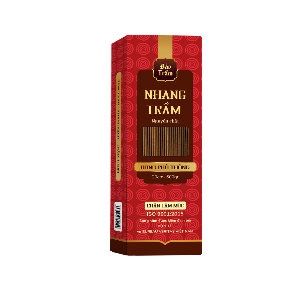 Nhang Trầm Hương Phổ Thông - Hộp Đỏ - Chân tăm mộc