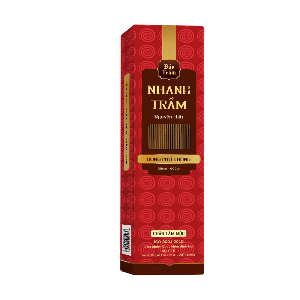 Nhang Trầm Hương Phổ Thông - Hộp Đỏ - Chân tăm mộc