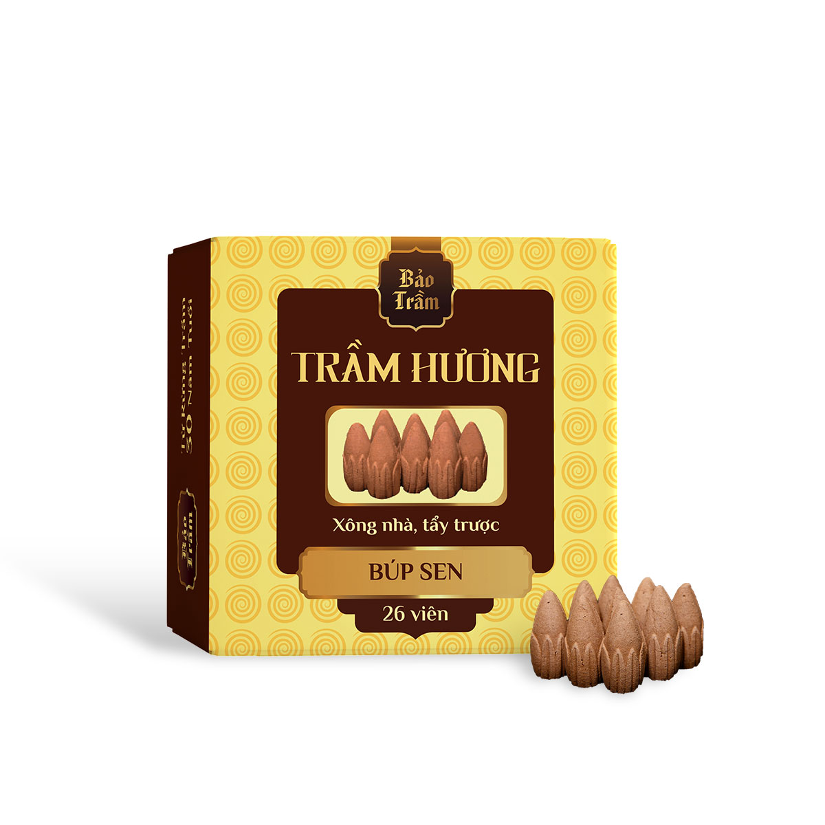 Trầm Nụ Búp Sen (Thác Khói) - Hộp Vàng - 50 g