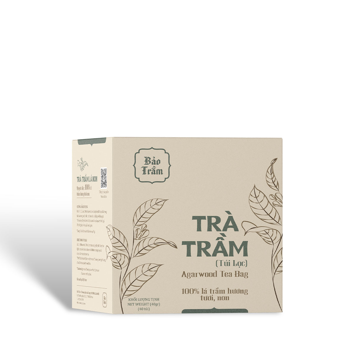 Trà Trầm Hương Túi Lọc - Hộp Beige - 40 Tép