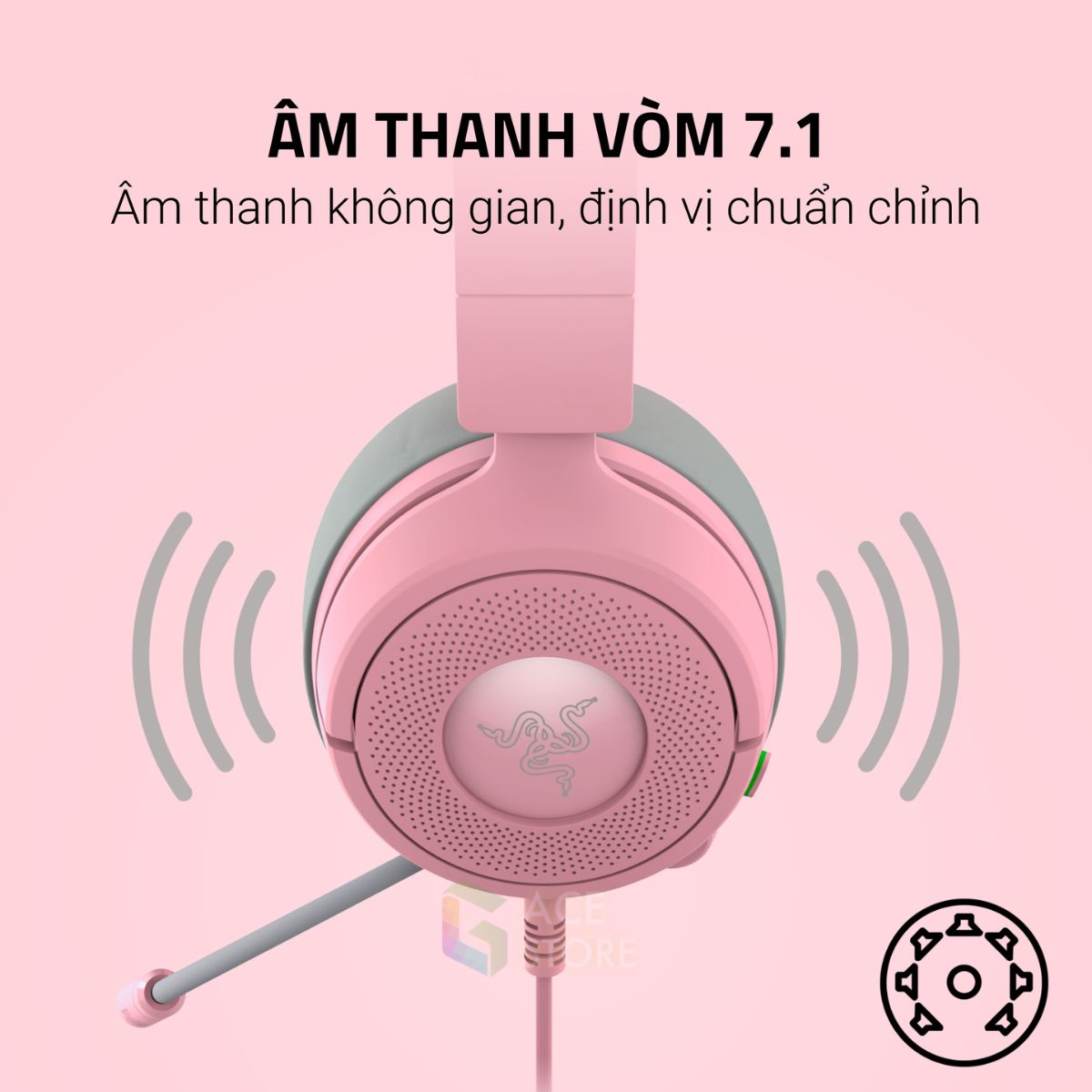 Razer Kraken Kitty V3 X – Tai Nghe Gaming Có Dây, Mic HyperClear, Âm Thanh 7.1, 3 Màu