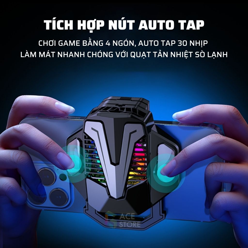 Quạt Tản Nhiệt F20 | Tích Hợp Nút Bấm Auto Tap 30 Nhịp Dành Cho Game FPS