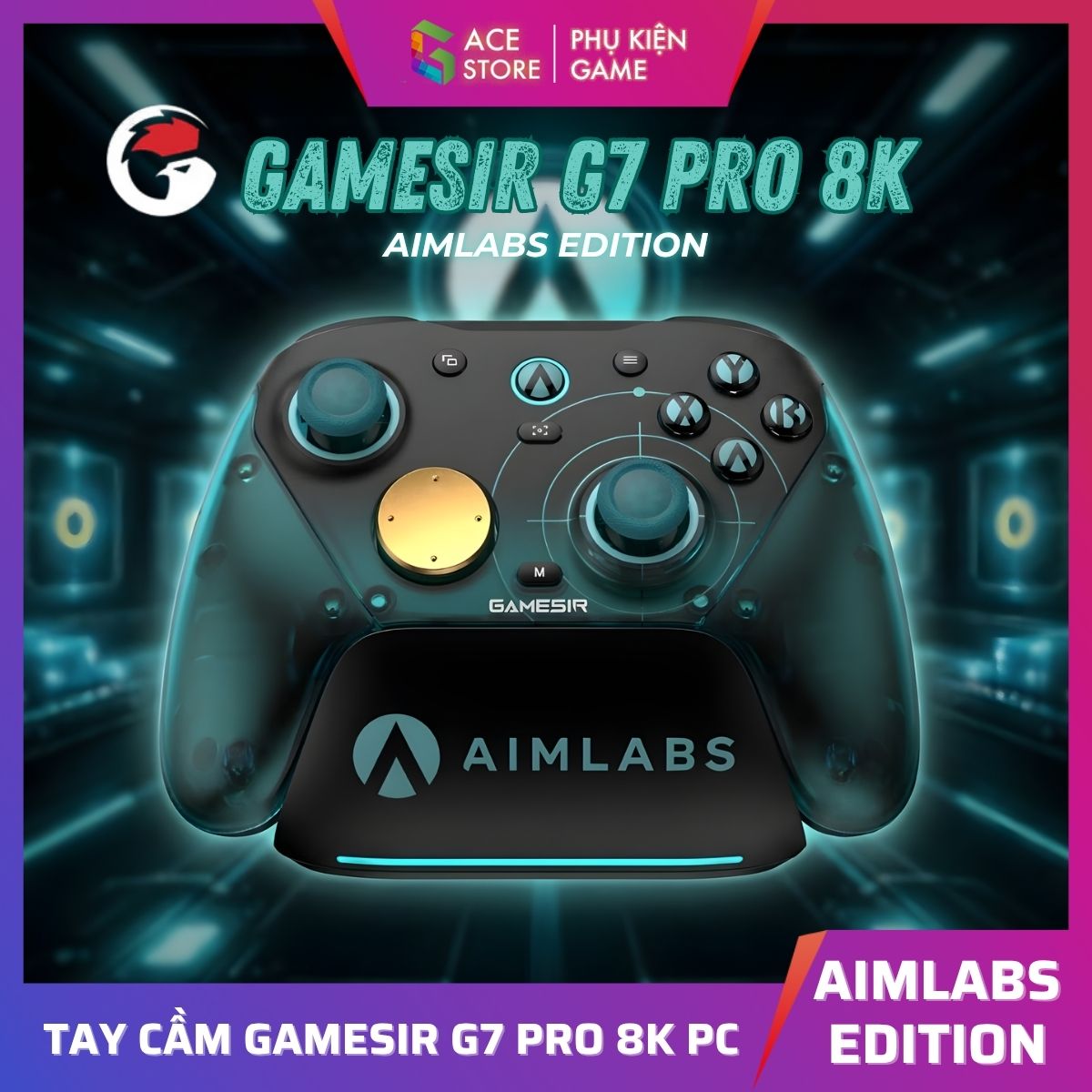 Tay Cầm GameSir G7 Pro 8K PC AIMLABS EDITION – 8000K Hz | TMR GEN 2 | GYRO 6 TRỤC | ESPORT