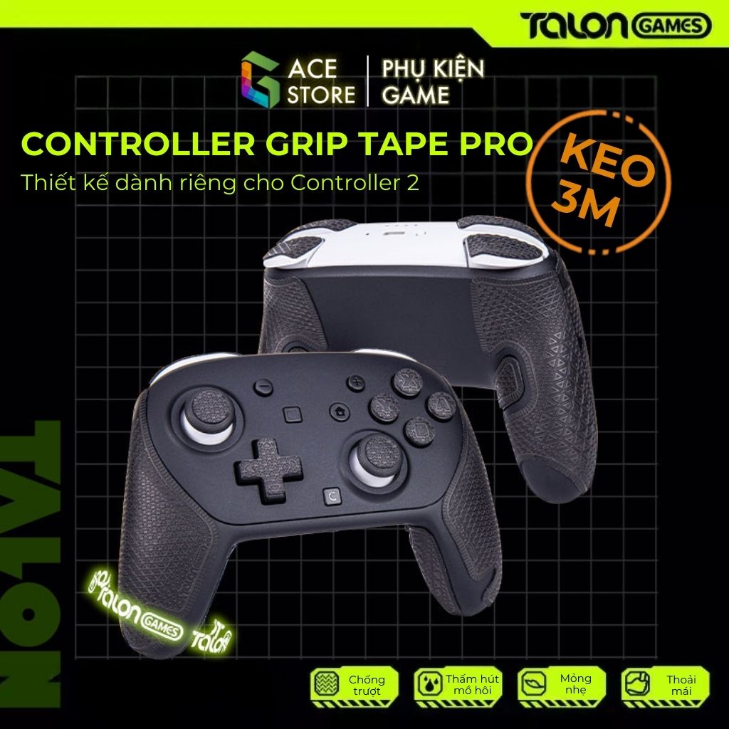 Grip Tape Pro Controller 2 – Miếng Dán 3M Chống Trượt Full Bộ | Talon Games