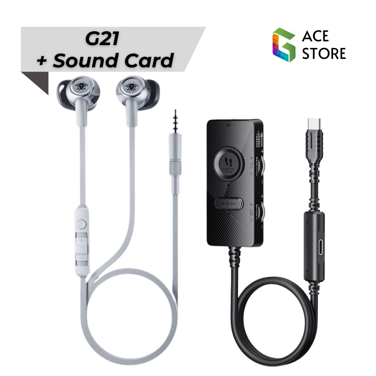 Plextone G21 | Tai nghe chơi game kèm Gaming Sound Card, mic rõ ràng, âm thanh sắc nét dành cho điện thoại, laptop, PC