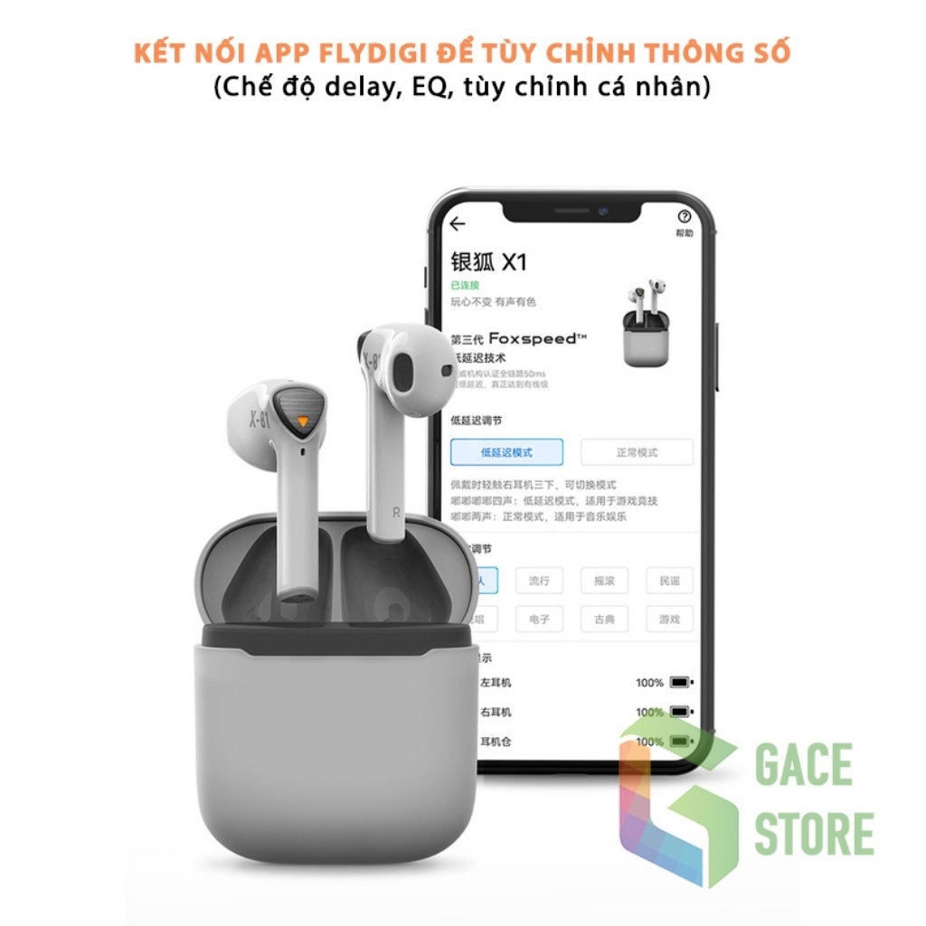 Flydigi X1 | Tai nghe gaming true wireless độ trễ cực thấp dưới 50ms