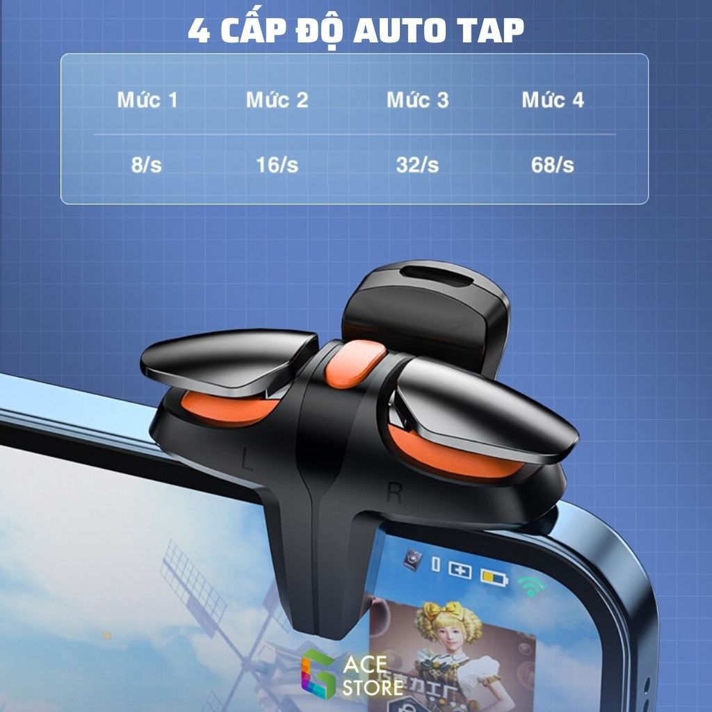 Nút bấm chơi game JS68 | Nút bắn chơi PUBG, Free Fire auto tap 68 nhịp/s