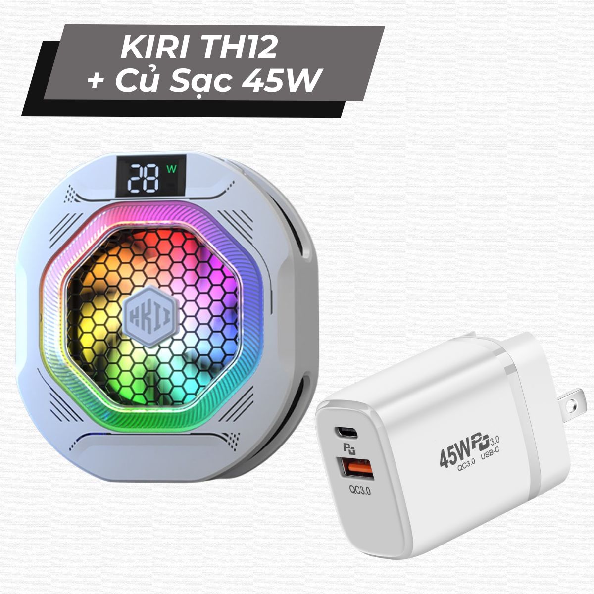 Quạt tản nhiệt sò lạnh Kiri TH12 làm lạnh siêu tốc, dành cho điện thoại, máy tính bảng