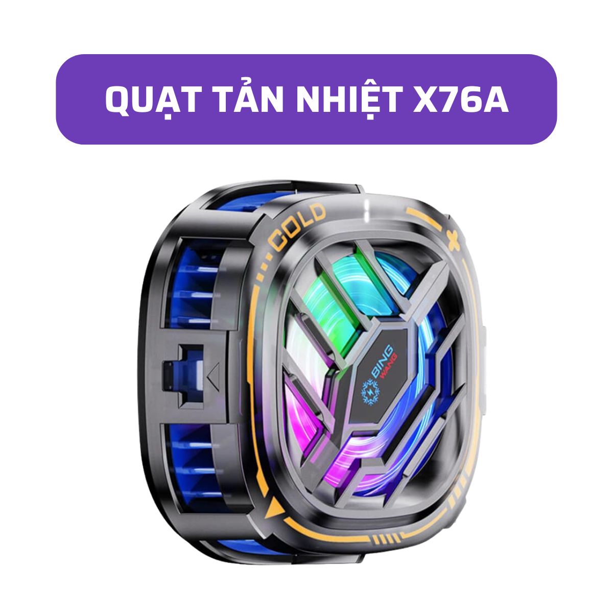 Quạt tản nhiệt điện thoại X76A sò lạnh từ tính (tặng kèm ngàm kẹp) Led RGB Gaming màn hình hiển thị nhiệt độ