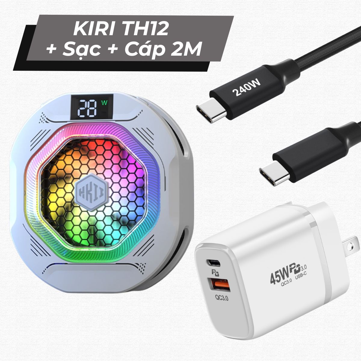 Quạt tản nhiệt sò lạnh Kiri TH12 làm lạnh siêu tốc, dành cho điện thoại, máy tính bảng