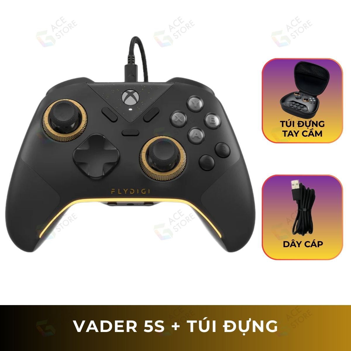 [Chính hãng] Tay cầm chơi game FLYDIGI VADER 5S | FORCEFLEX™ Hall Effect Joystick | Trigger 2 Chế Độ | 6 Nút phụ tuỳ biến
