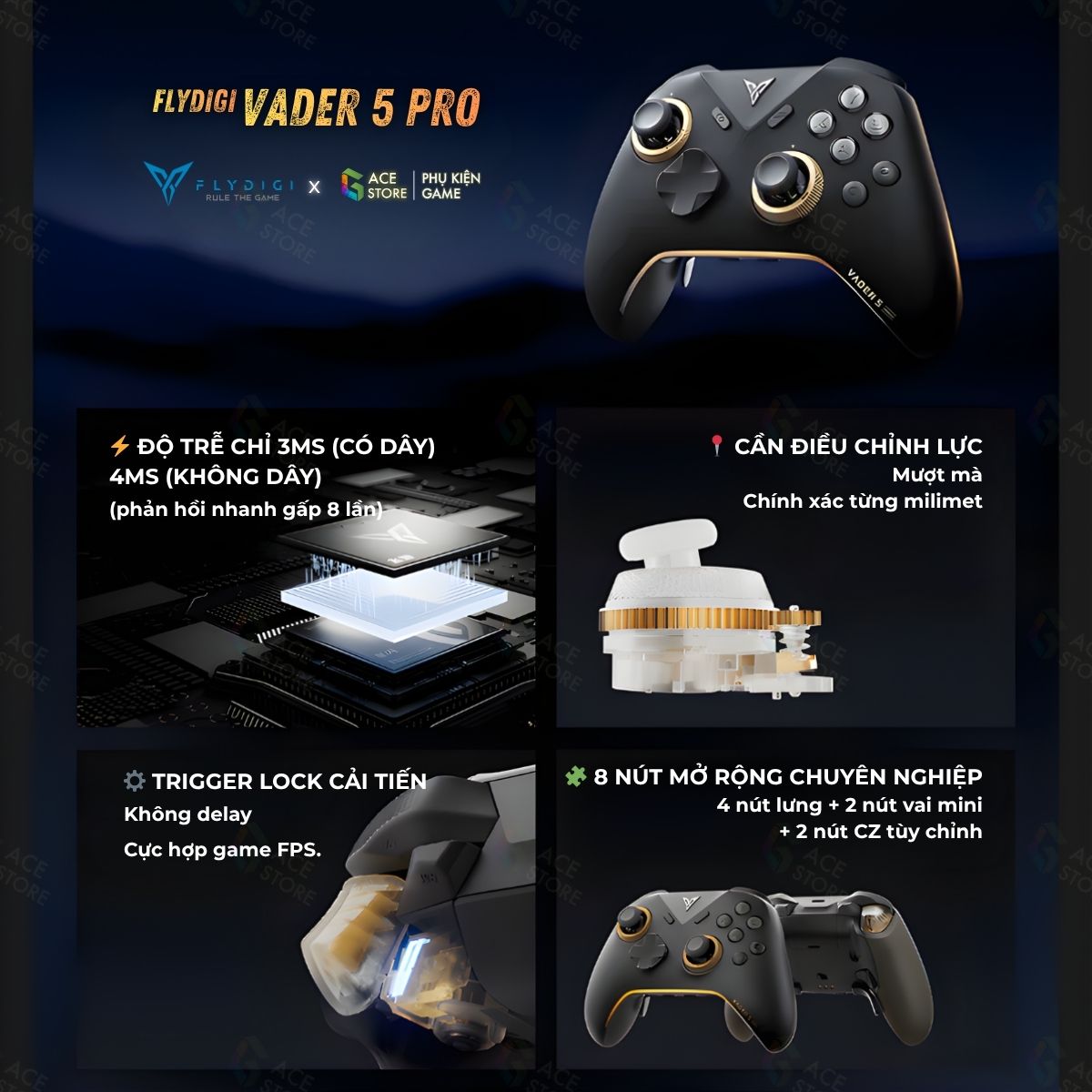 [Chính Hãng] Flydigi Vader 5 Pro – Siêu Phẩm Tay Cầm Năm 2026