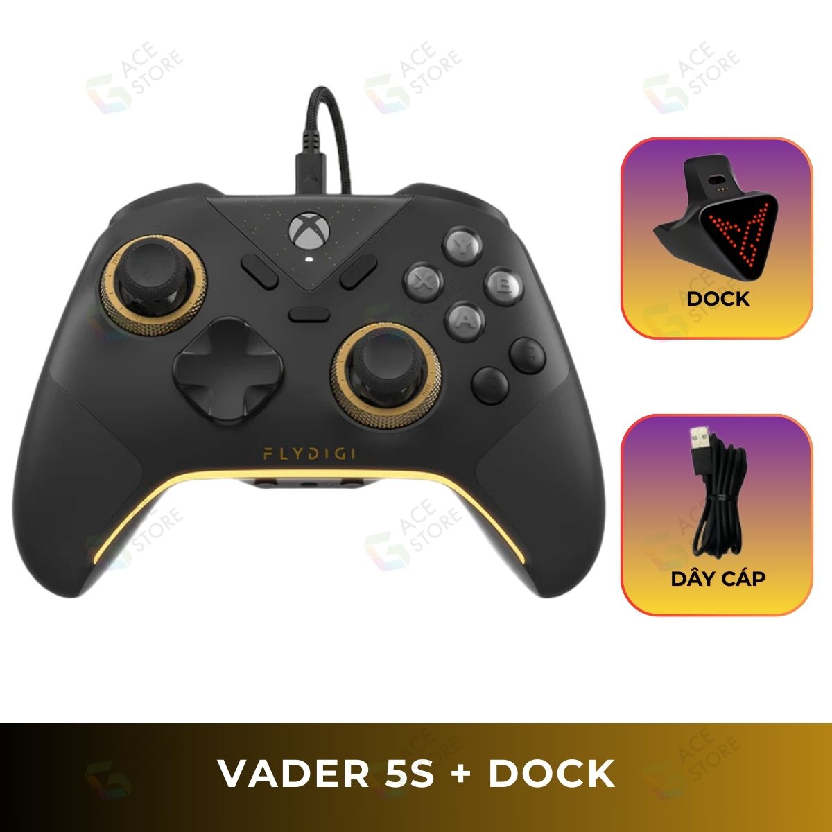 [Chính hãng] Tay cầm chơi game FLYDIGI VADER 5S | FORCEFLEX™ Hall Effect Joystick | Trigger 2 Chế Độ | 6 Nút phụ tuỳ biến