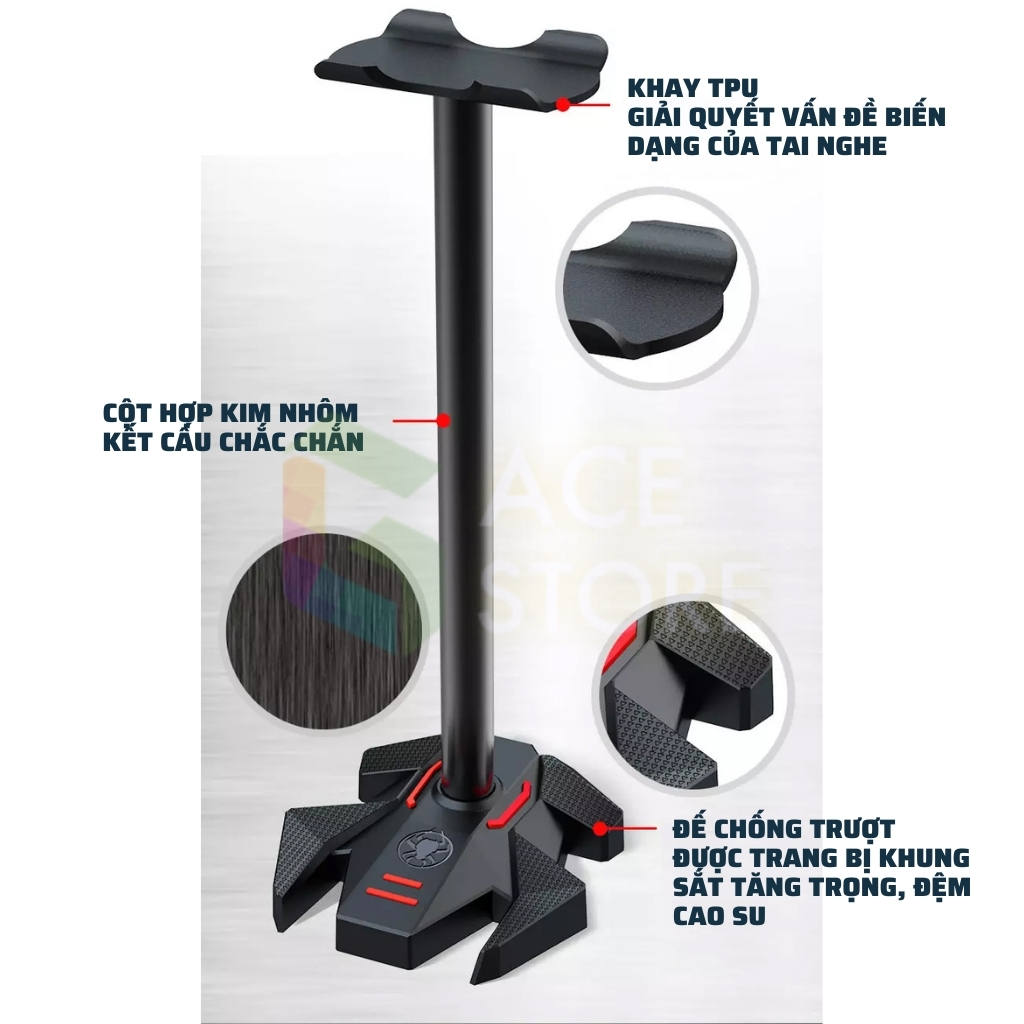 Plextone GP200 | Giá Đỡ Tai Nghe Chất Liệu Kim Loại, Kiểu Dáng Sang Trọng