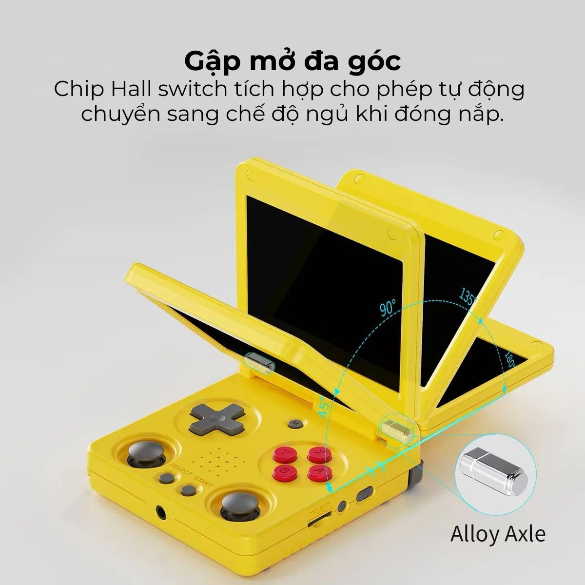 Anbernic RG34XXSP - Máy Chơi Game Retro Gập Gọn Siêu Di Động, Cài Sẵn Game Chất Lượng (Thẻ Nhớ 64GB)