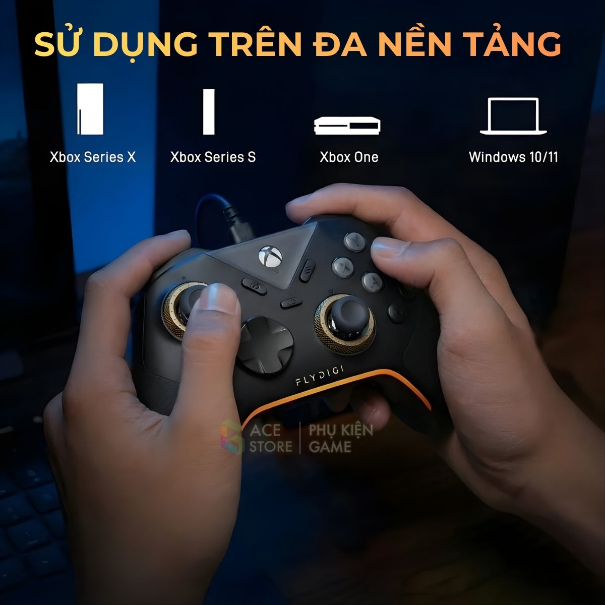 [Chính hãng] Tay cầm chơi game FLYDIGI VADER 5S | FORCEFLEX™ Hall Effect Joystick | Trigger 2 Chế Độ | 6 Nút phụ tuỳ biến
