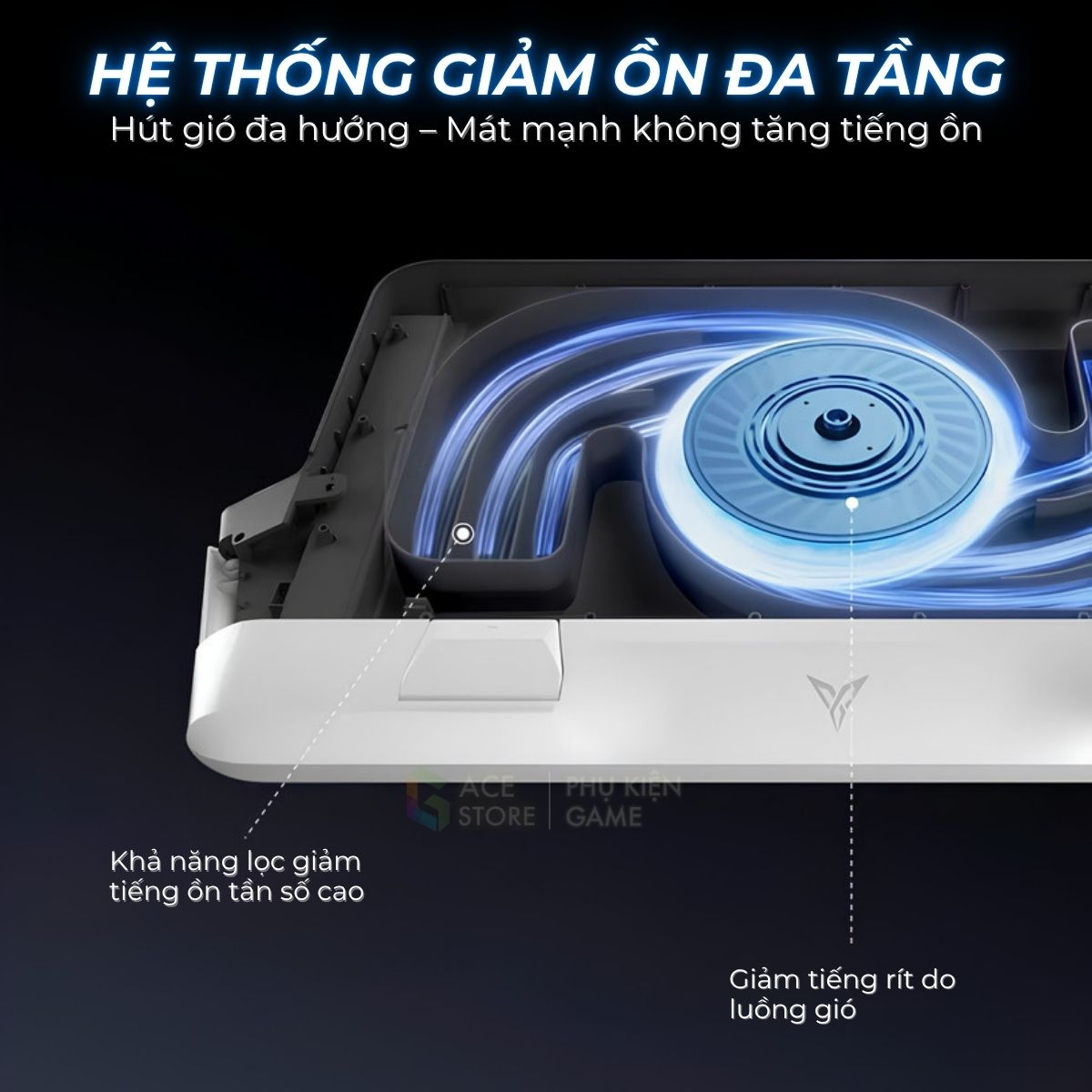 Flydigi BS3 Pro – Quạt Tản Nhiệt Laptop Gaming Áp Suất Gió | 3 Mặt Hút Gió, 4000RPM, RGB, Hỗ Trợ Laptop 15.6 Inch Trở Lên