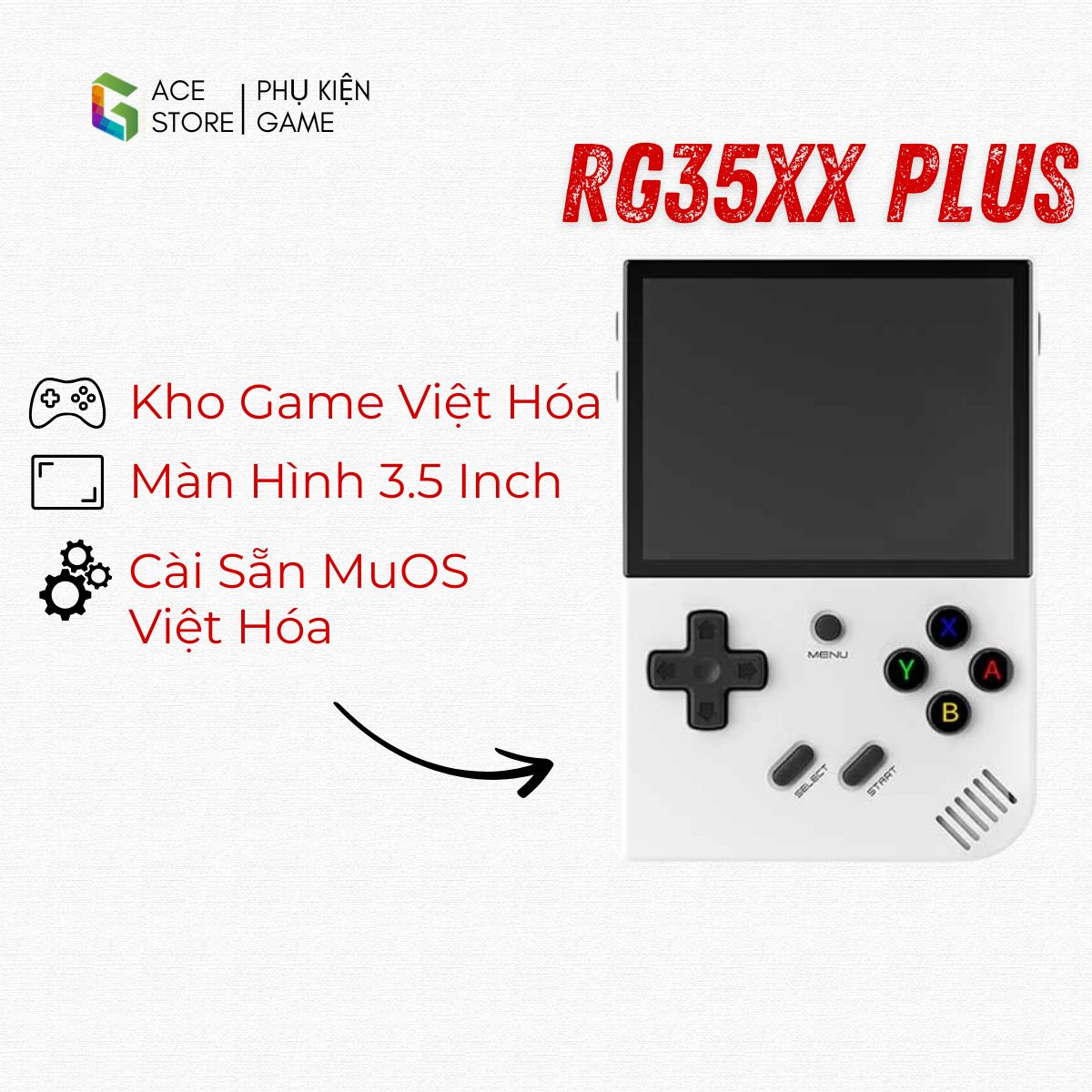 Anbernic RG35XX Plus – Máy Chơi Game Retro Cài sẵn MuOS 2025, Hỗ Trợ TV, Game Việt Hóa, L2/R2, Pin Trâu