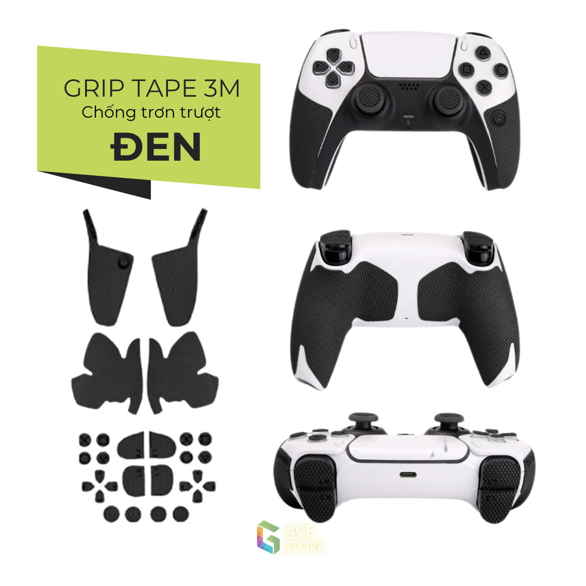 Miếng Dán Grip Tape 3M Chống Trượt Cho Tay cầm PS5 DualSense Full Bộ Đủ Nút
