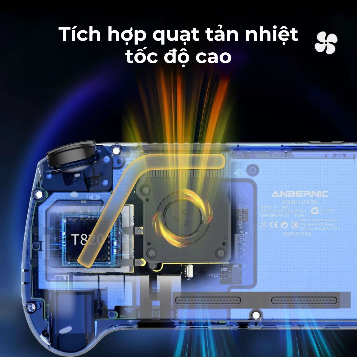 Máy Chơi Game ANBERNIC RG556 Android 13 5.48 inch Màn hình OLED, Có Quạt Tản Nhiệt