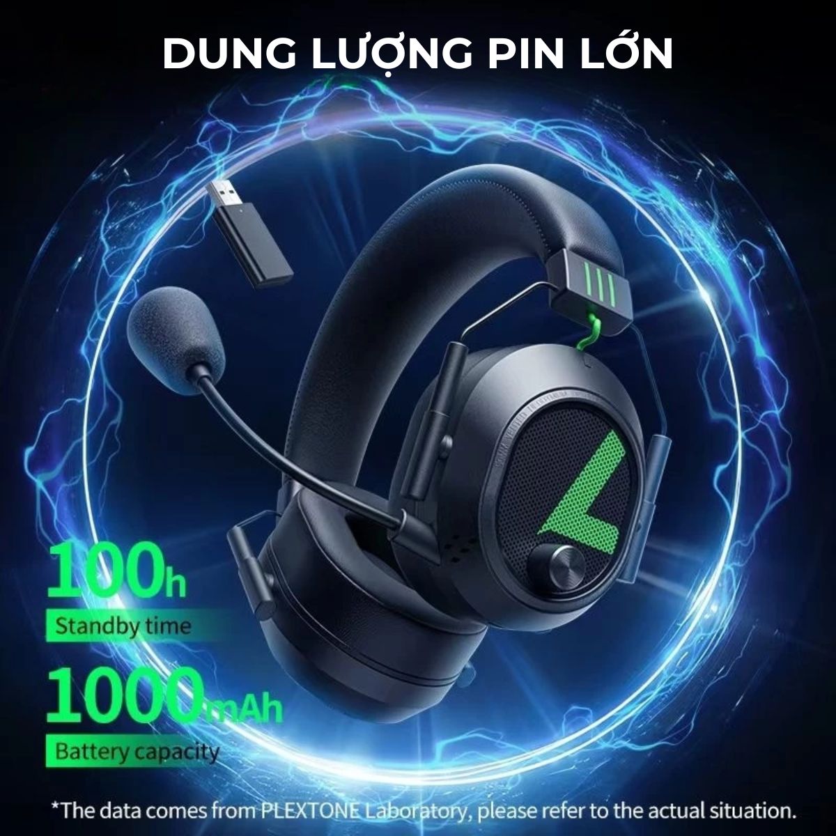 Tai nghe chơi game không dây Plextone G810 LED Light E-Sport Gaming, có mic tháo rời
