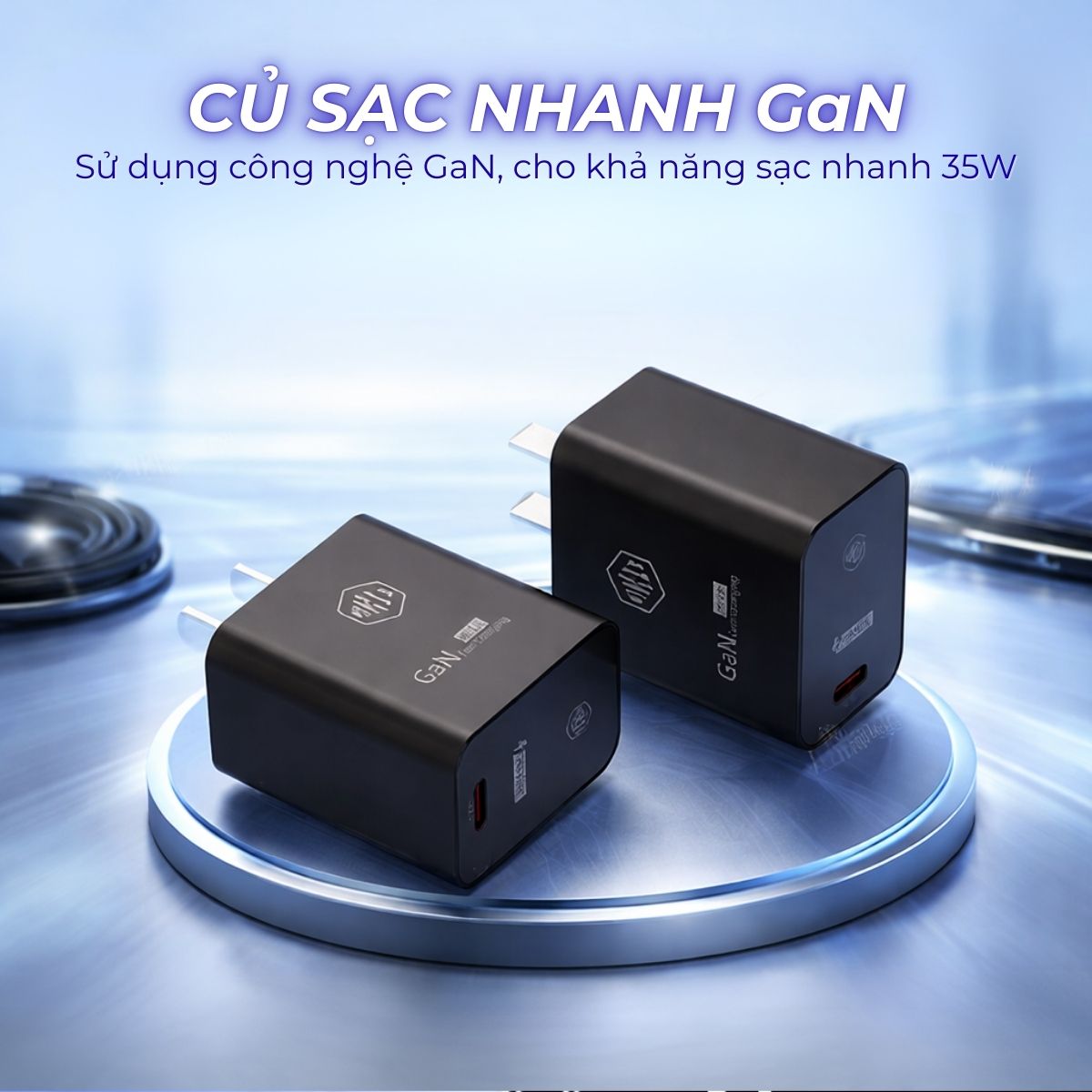 Củ sạc nhanh KIRI CHARGER 35W GaN – TYPE-C SẠC MÁT, AN TOÀN, HIỆU SUẤT CAO