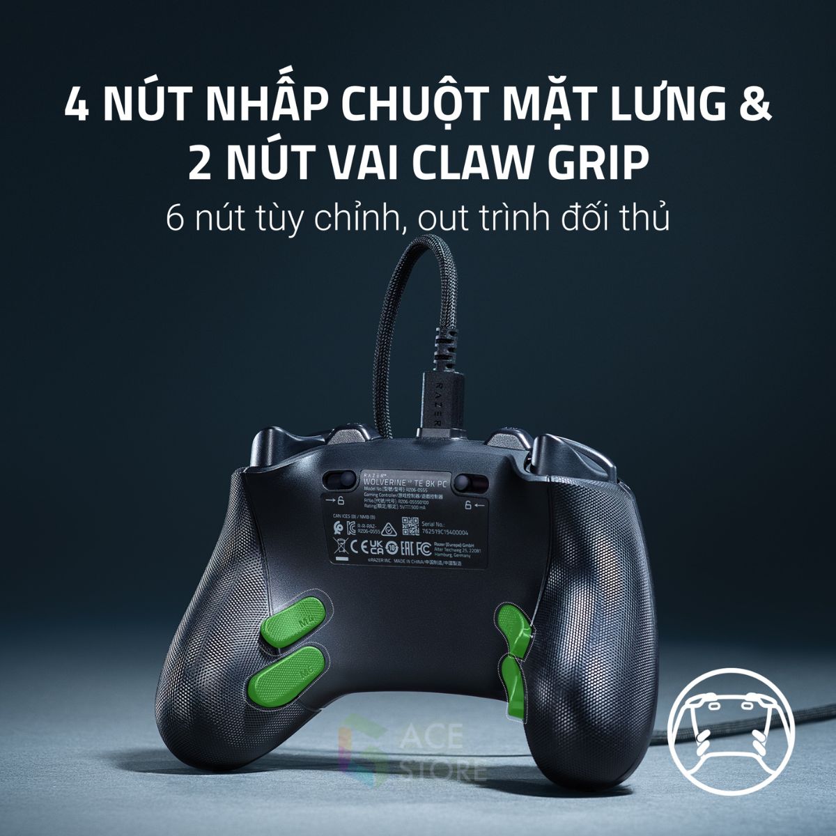 Razer Wolverine V3 Tournament Edition 8K PC – Tay Cầm Wired Esports Siêu Nhanh