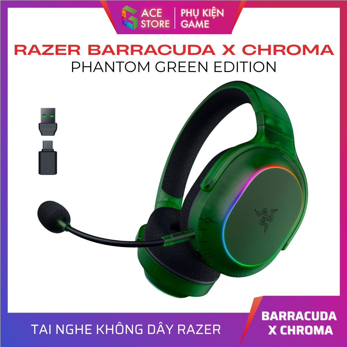 Tai Nghe không dây Razer Barracuda X Chroma Phantom Green Edition RZ04-05220300-R3M1