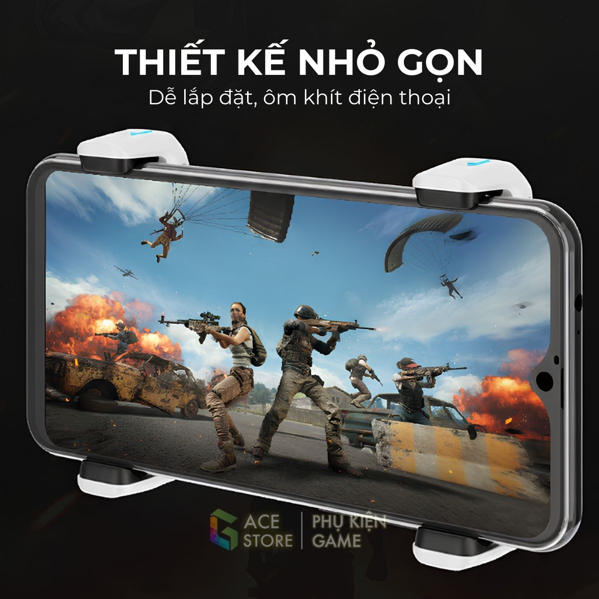 [Chính hãng] Nút Bắn Chơi Game Gace Gaming ET200 – Phụ Kiện PUBG/Free Fire, Auto Tap, Giảm Giật, Nút Bắn Điện Thoại