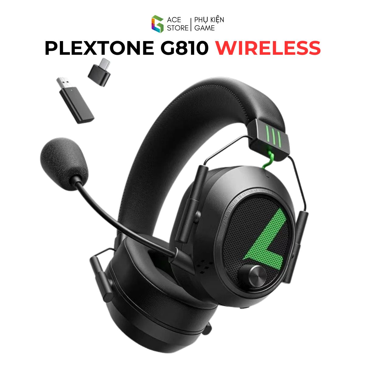 Tai nghe chơi game không dây Plextone G810 LED Light E-Sport Gaming, có mic tháo rời