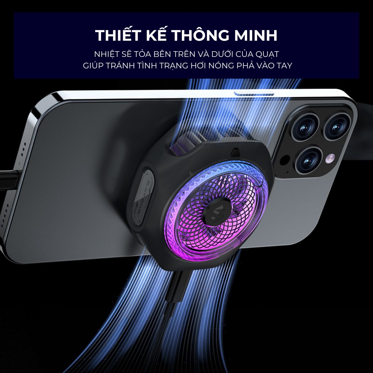 Black Shark Magnetic Cooler 4 Pro - Quạt Tản Nhiệt Từ Tính Tối Ưu Cho Điện Thoại Chơi Game | Công suất 27W | Led RGB Gaming