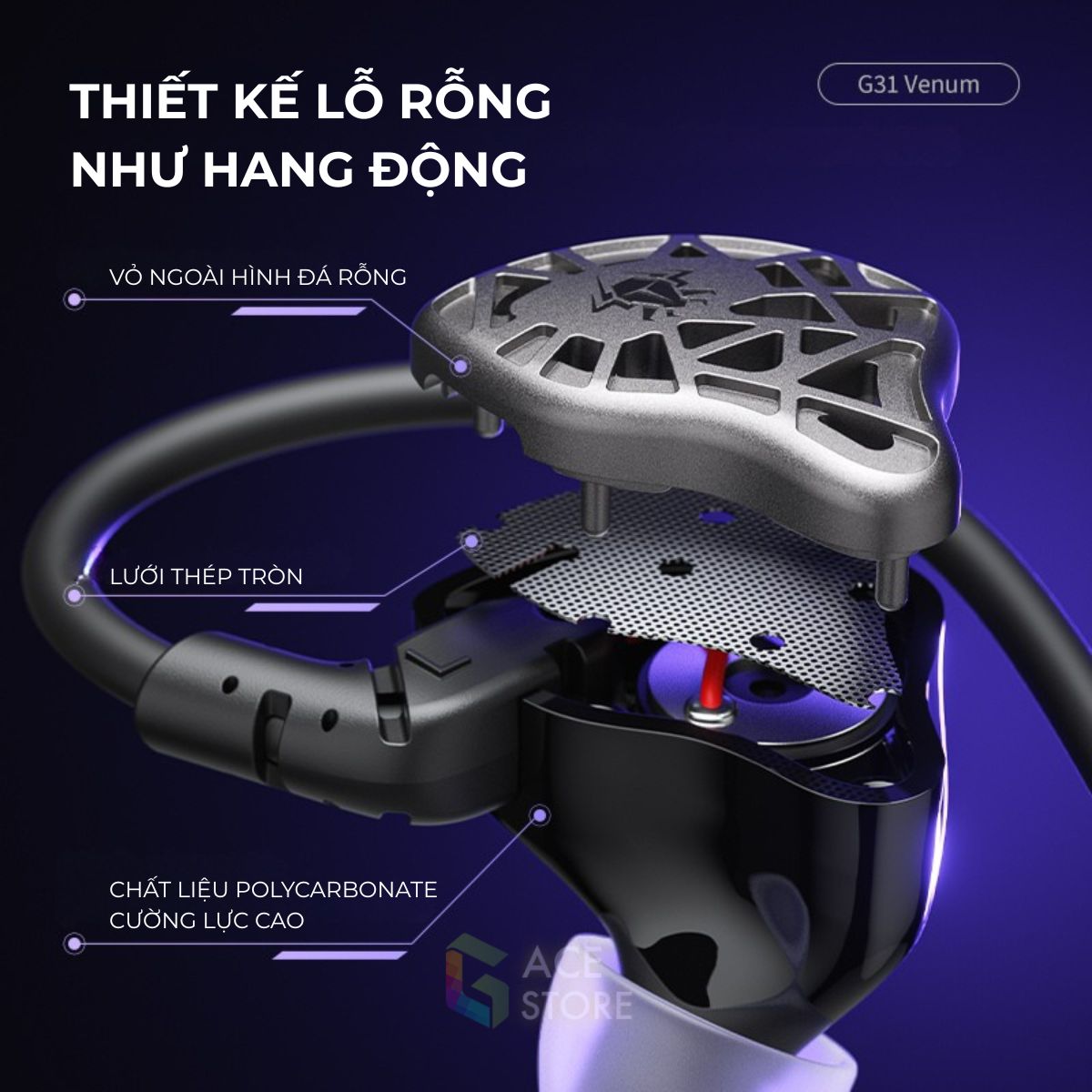 Tai nghe Plextone G31 Âm Thanh Định Vị Chuẩn Xác | Jack 3.5mm | Mic Đàm Thoại | Móc Tai Chống Rơi