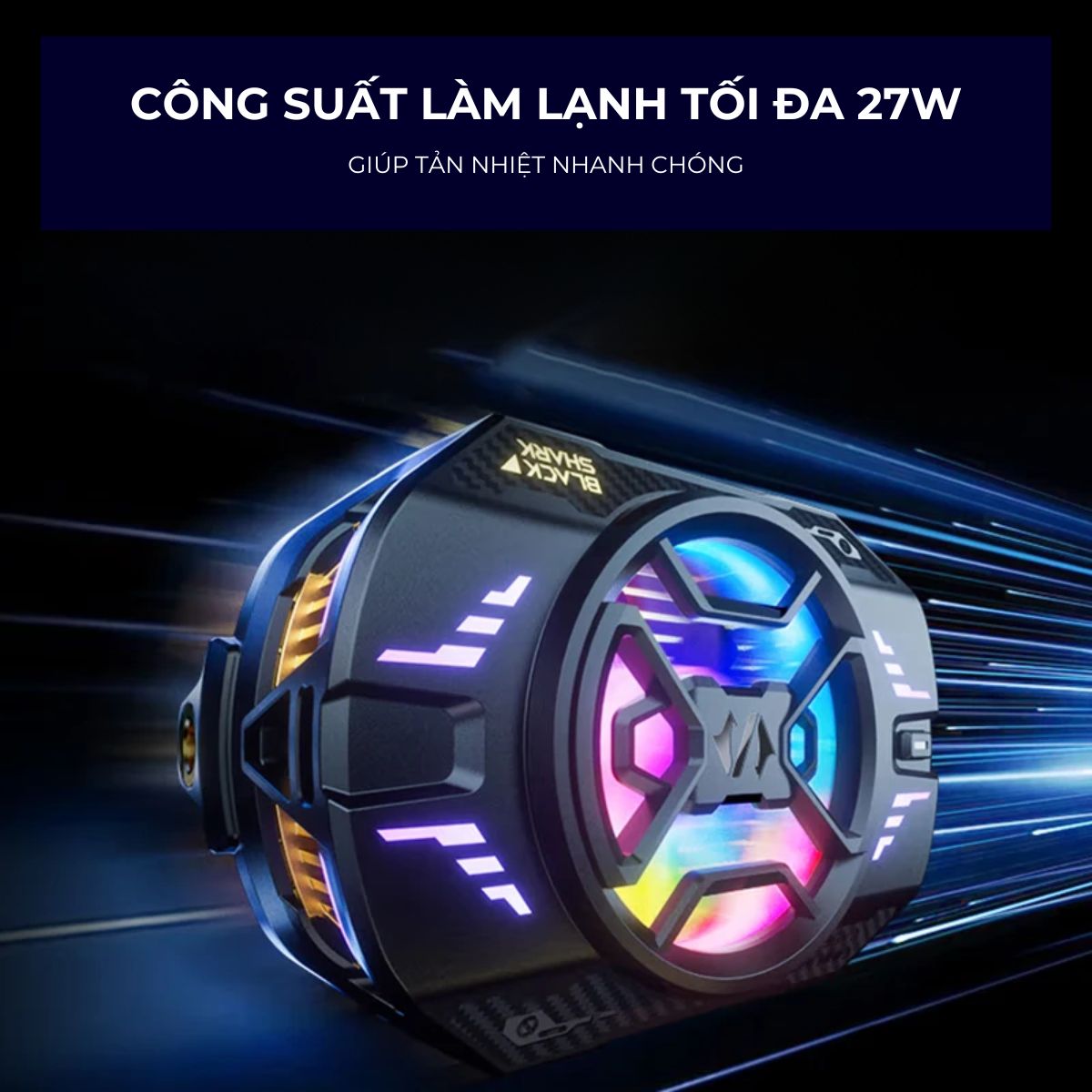 Black Shark Funcooler 4 Pro - Quạt tản nhiệt điện thoại sò lạnh công suất 27W | Có LED RGB Gaming | Hỗ Trợ Livestream