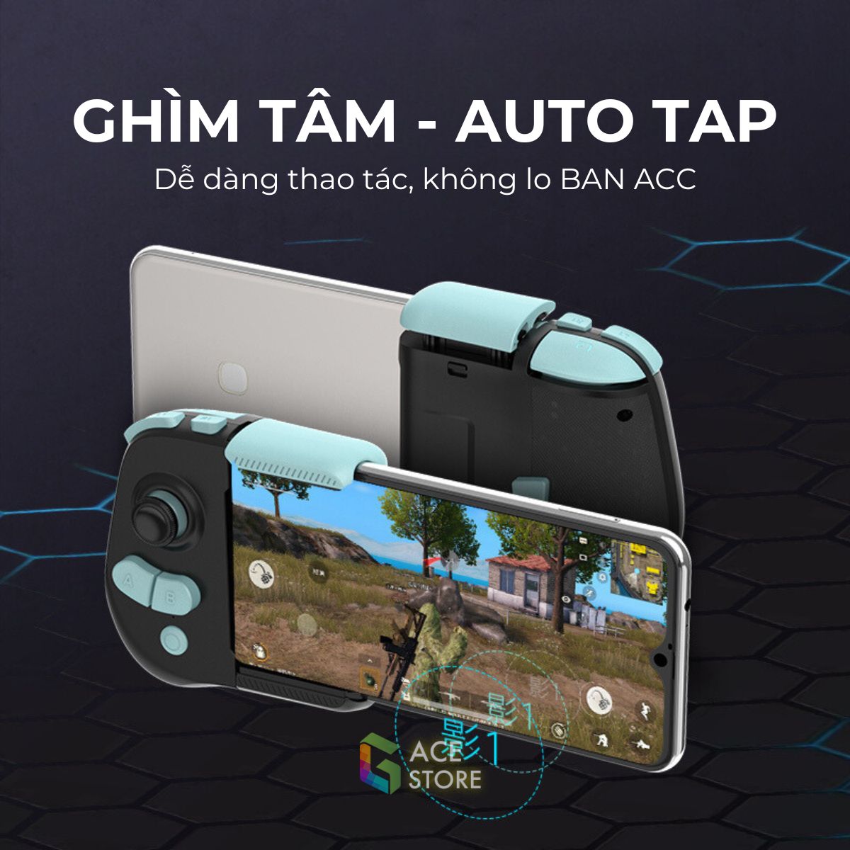 Tay Cầm Chơi Game Rawm F2 - Độ Trễ Thấp, Joystick Nhạy, Hỗ Trợ Autotap | Tay Cầm Tương Thích Điện Thoại & Máy Tính Bảng