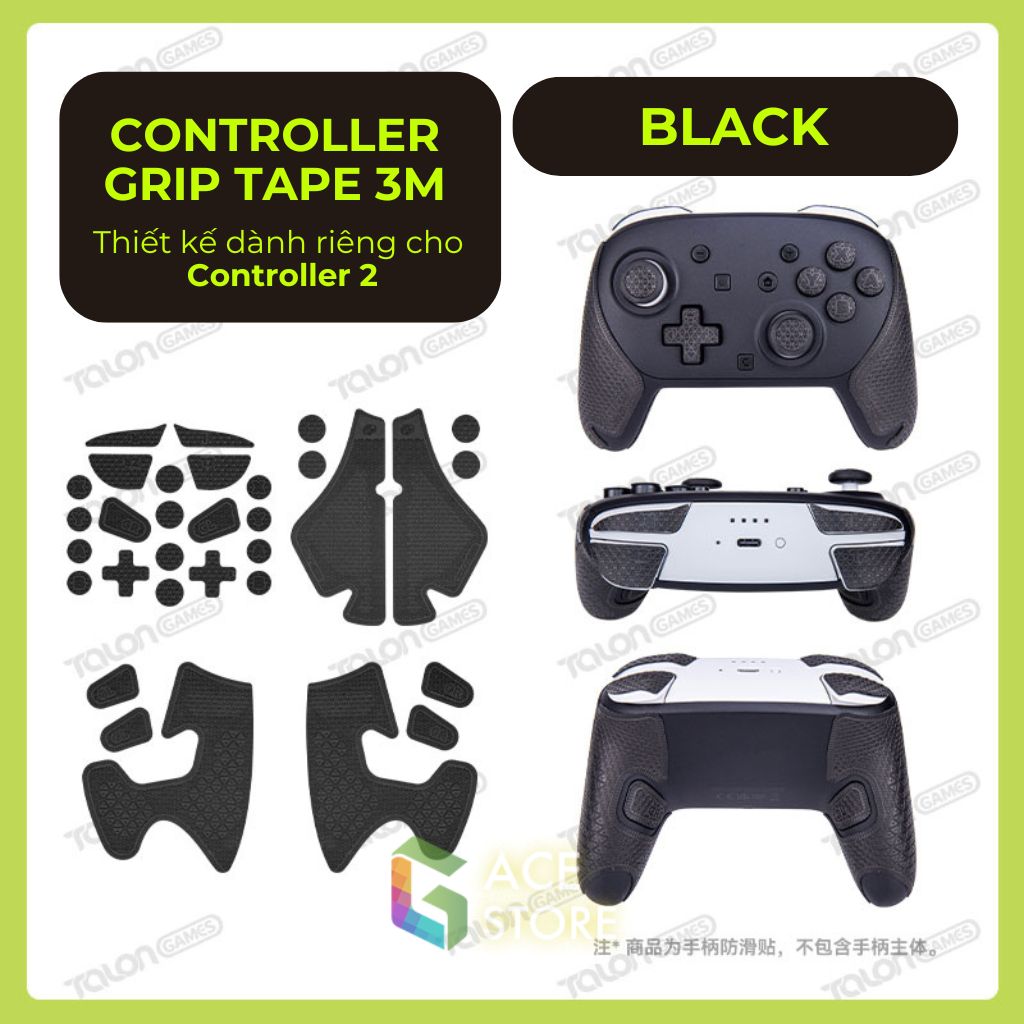 Grip Tape Pro Controller 2 – Miếng Dán 3M Chống Trượt Full Bộ | Talon Games