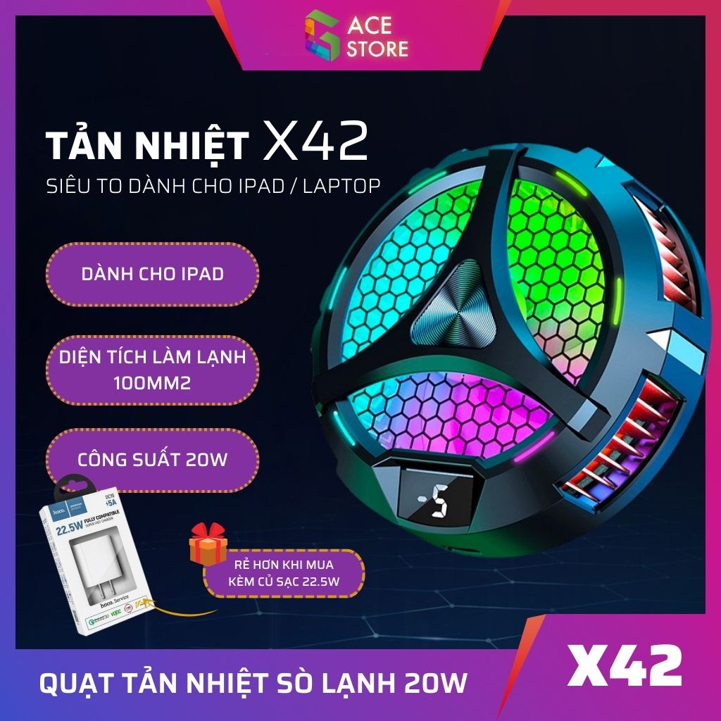 Quạt tản nhiệt X42 | Quạt tản nhiệt máy tính bảng laptop công suất 20W - Gace Store phân phối chính hãng