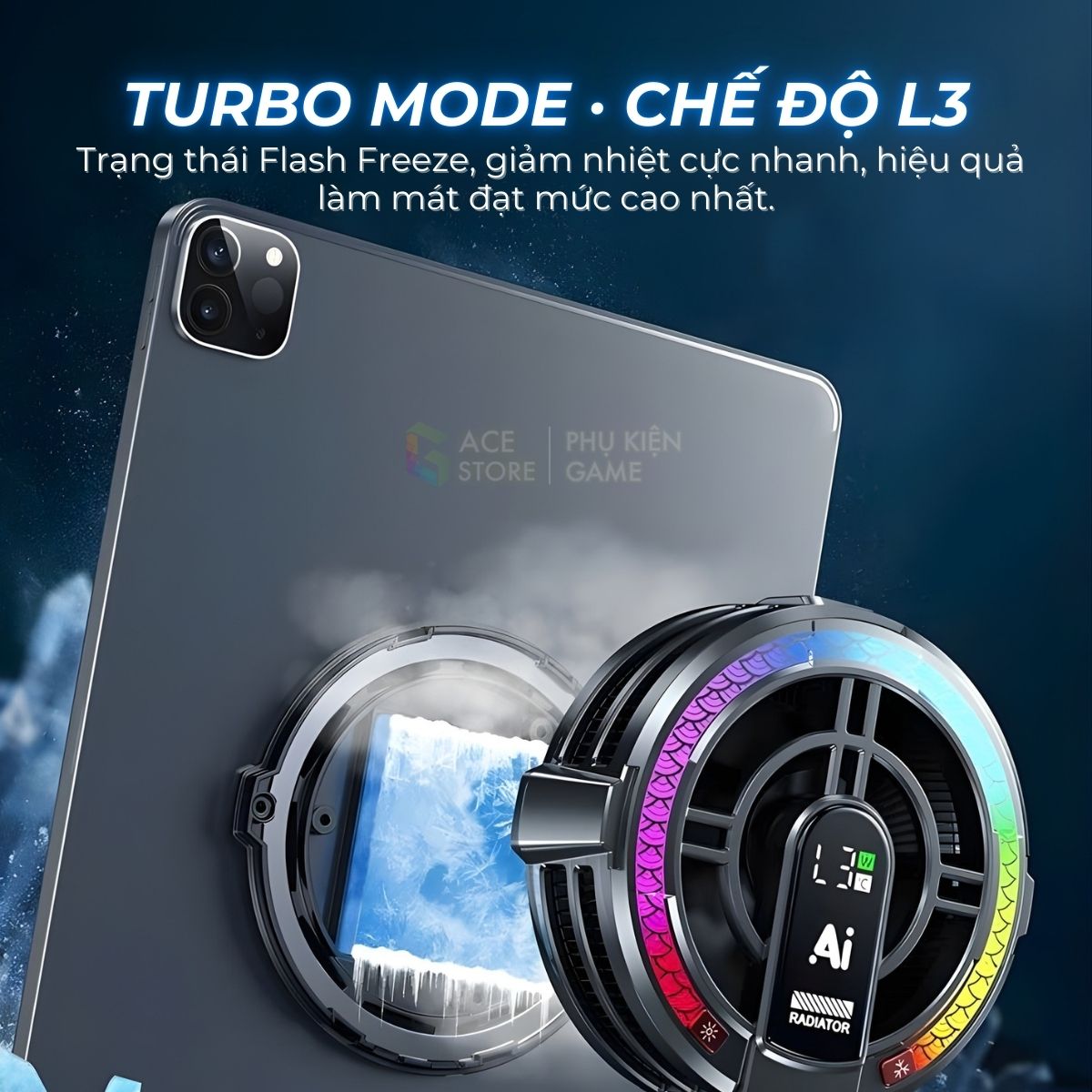 [Có sẵn] Quạt tản nhiệt máy tính bảng sò lạnh TH06 Pro -  Kiểm soát nhiệt độ thông minh,Tích hợp AI công suất 24W