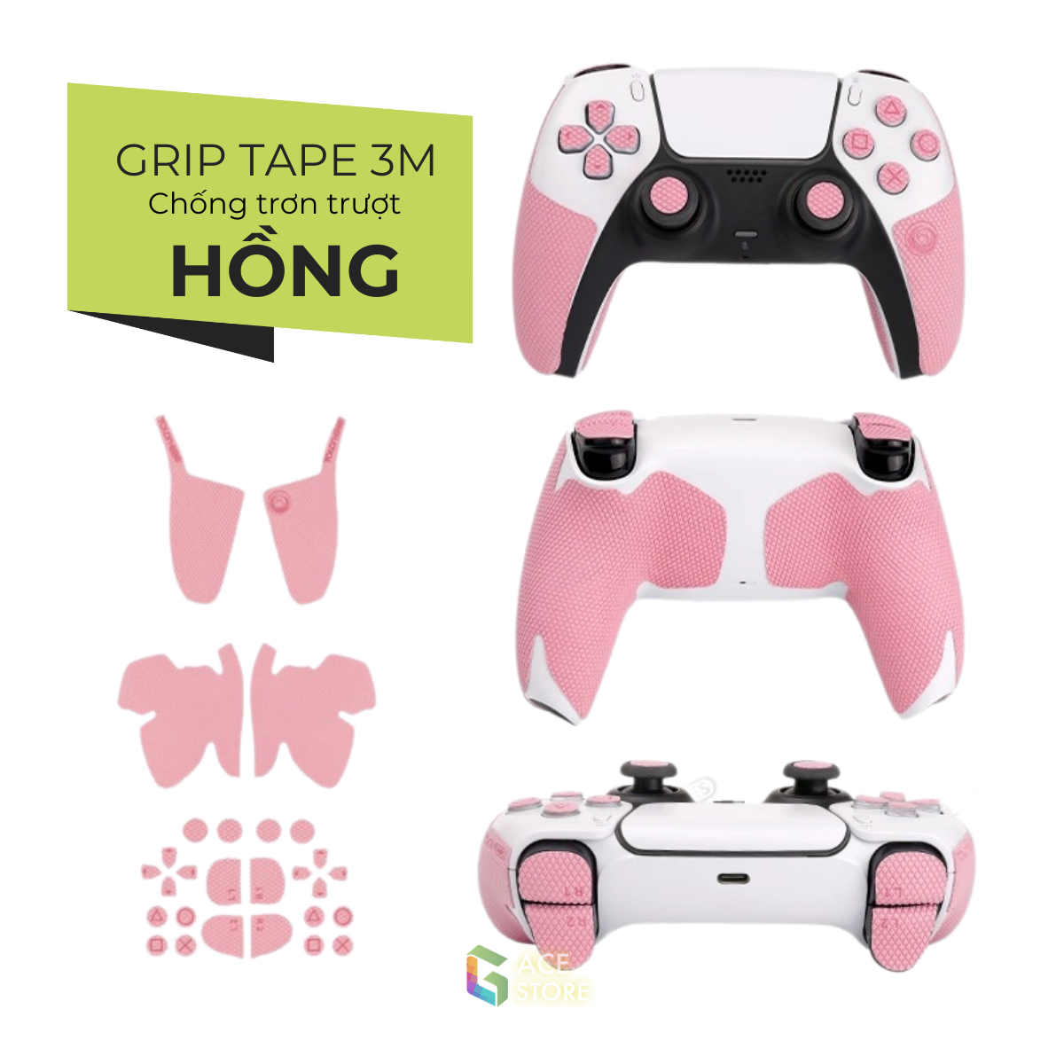 Miếng Dán Grip Tape 3M Chống Trượt Cho Tay cầm PS5 DualSense Full Bộ Đủ Nút