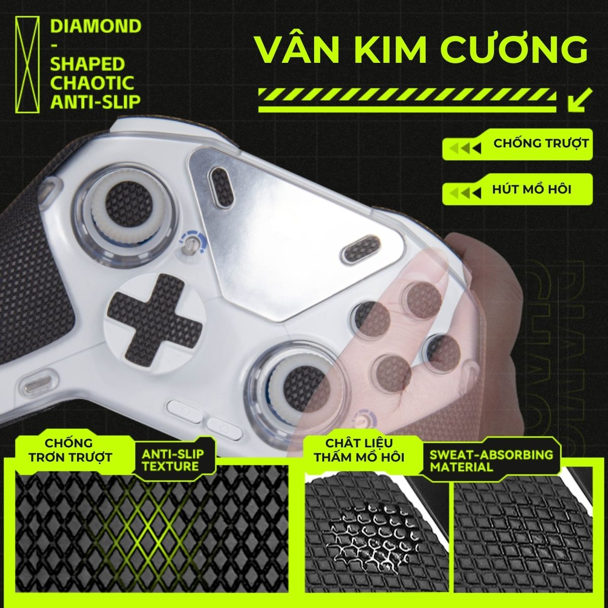 Miếng Dán Grip Tape 3M Chống Trượt Cho Tay cầm Flydigi Apex 4 Full Bộ Đủ Nút