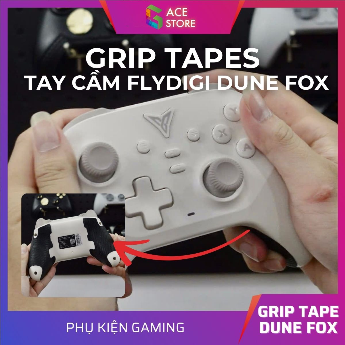 Miếng Dán Grip Tape 3M Chống Trượt Cho Tay cầm Flydigi Dune Fox