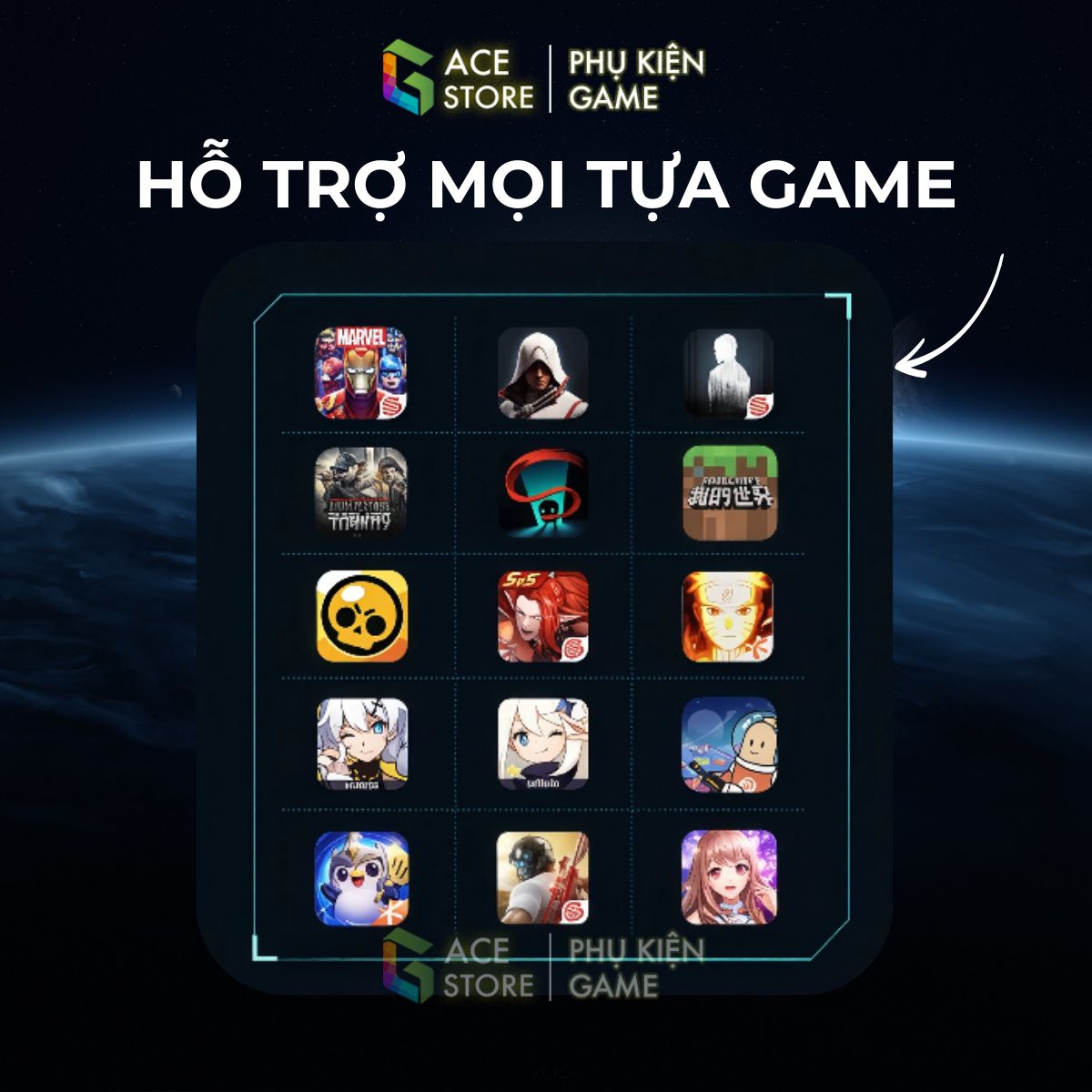 [Chính hãng] Nút Bắn Chơi Game Gace Gaming ET200 – Phụ Kiện PUBG/Free Fire, Auto Tap, Giảm Giật, Nút Bắn Điện Thoại