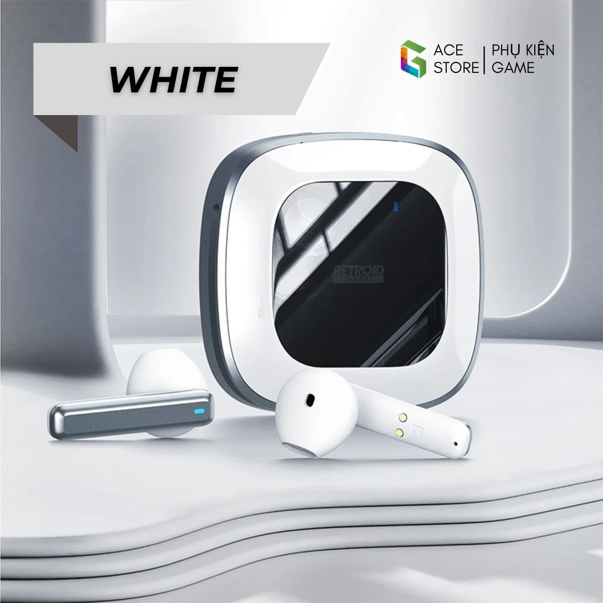 Tai Nghe TWS Retroid Pocket H1 Chính Hãng – Bluetooth 5.3, Pin 25H, Low Latency, Âm Thanh Rõ Nét Cho Game Thủ