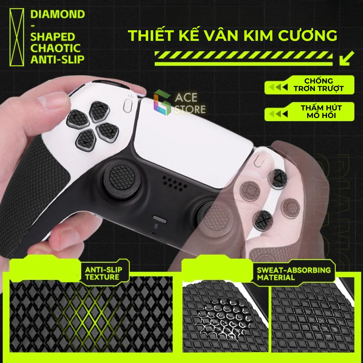 Miếng Dán Grip Tape 3M Chống Trượt Cho Tay cầm Dualsense PS5 Edge