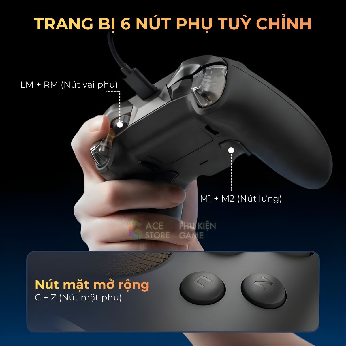 [Chính hãng] Tay cầm chơi game FLYDIGI VADER 5S | FORCEFLEX™ Hall Effect Joystick | Trigger 2 Chế Độ | 6 Nút phụ tuỳ biến