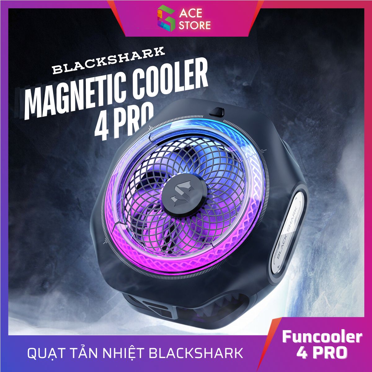 Black Shark Magnetic Cooler 4 Pro - Quạt Tản Nhiệt Từ Tính Tối Ưu Cho Điện Thoại Chơi Game | Công suất 27W | Led RGB Gaming